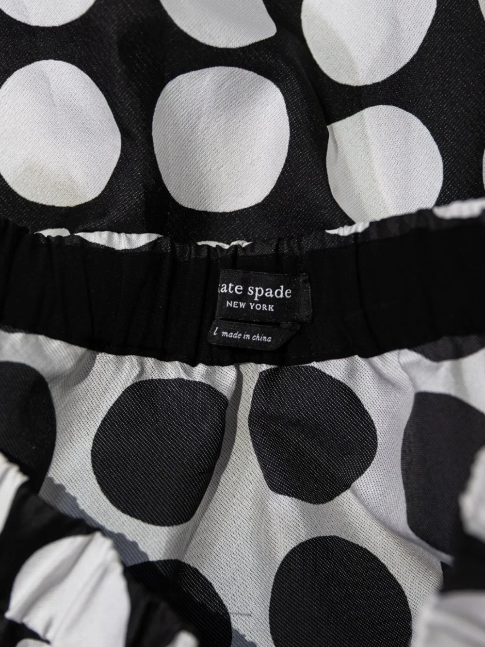 Kate Spade Art Dots Jacquard Black White Polka Dot Print Midi A Line Skirt Large